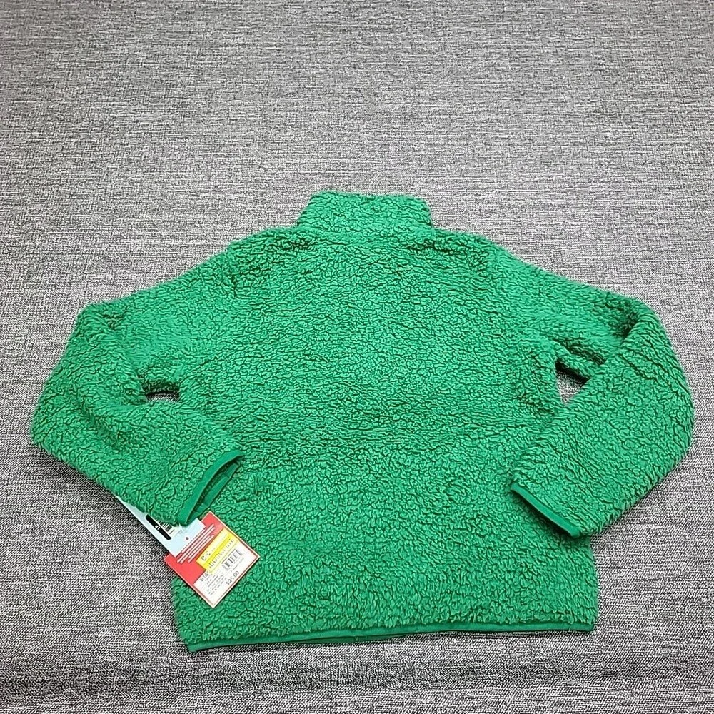 Kids Boys Girls Sherpa Pajama Pullover Small Size 6/7 Green Long Sleeves Top